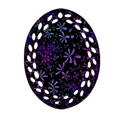 Retro-flower-pattern-design-batik Oval Filigree Ornament (two Sides)