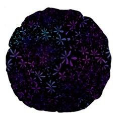 Retro-flower-pattern-design-batik Large 18  Premium Flano Round Cushions by Amaryn4rt