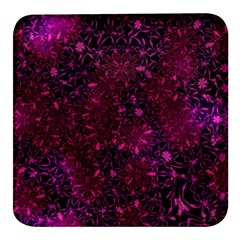 Retro-flower-pattern-design-batik- Square Glass Fridge Magnet (4 Pack) by Amaryn4rt