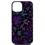 Retro-flower-pattern-design-batik iPhone 14 Black UV Print Case Front