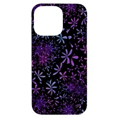 Retro-flower-pattern-design-batik Iphone 14 Pro Max Black Uv Print Case by Amaryn4rt