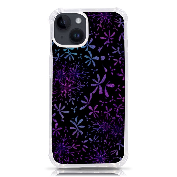 Retro-flower-pattern-design-batik iPhone 14 TPU UV Print Case