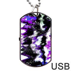 Abstract Canvas-acrylic-digital-design Dog Tag Usb Flash (two Sides) by Amaryn4rt