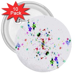 Star-structure-many-repetition- 3  Buttons (10 Pack)  by Amaryn4rt