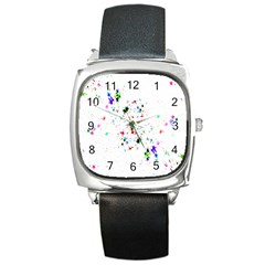 Star-structure-many-repetition- Square Metal Watch by Amaryn4rt