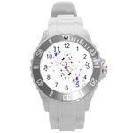 Star-structure-many-repetition- Round Plastic Sport Watch (L) Front