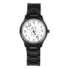 Star-structure-many-repetition- Stainless Steel Round Watch by Amaryn4rt