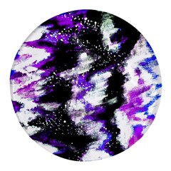 Abstract Canvas-acrylic-digital-design Round Glass Fridge Magnet (4 Pack) by Amaryn4rt