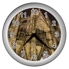 Cologne-church-evening-showplace Wall Clock (silver) by Amaryn4rt