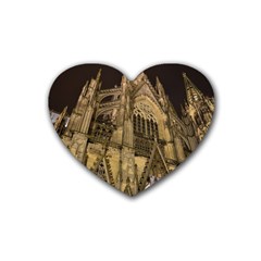 Cologne-church-evening-showplace Rubber Coaster (heart) by Amaryn4rt