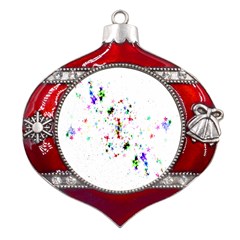 Star-structure-many-repetition- Metal Snowflake And Bell Red Ornament