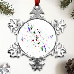 Star-structure-many-repetition- Metal Small Snowflake Ornament by Amaryn4rt