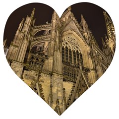 Cologne-church-evening-showplace Wooden Puzzle Heart by Amaryn4rt