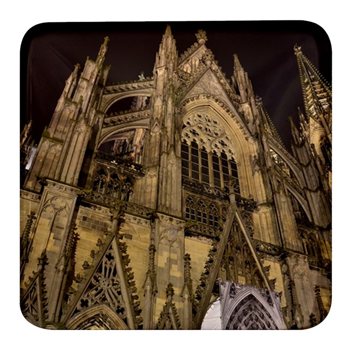 Cologne-church-evening-showplace Square Glass Fridge Magnet (4 pack)