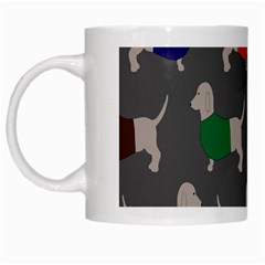 Cute Dachshund Dogs Wearing Jumpers Wallpaper Pattern Background White Mug by Amaryn4rt