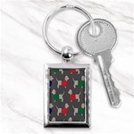 Cute Dachshund Dogs Wearing Jumpers Wallpaper Pattern Background Key Chain (Rectangle) Front