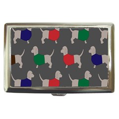 Cute Dachshund Dogs Wearing Jumpers Wallpaper Pattern Background Cigarette Money Case by Amaryn4rt