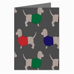 Cute Dachshund Dogs Wearing Jumpers Wallpaper Pattern Background Greeting Cards (pkg Of 8) by Amaryn4rt