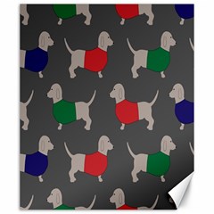 Cute Dachshund Dogs Wearing Jumpers Wallpaper Pattern Background Canvas 20  X 24  by Amaryn4rt