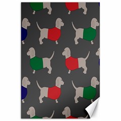 Cute Dachshund Dogs Wearing Jumpers Wallpaper Pattern Background Canvas 20  X 30  by Amaryn4rt