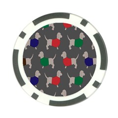 Cute Dachshund Dogs Wearing Jumpers Wallpaper Pattern Background Poker Chip Card Guard by Amaryn4rt