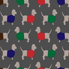 Cute Dachshund Dogs Wearing Jumpers Wallpaper Pattern Background Play Mat (square) by Amaryn4rt