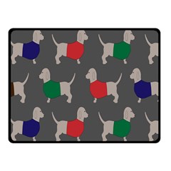 Cute Dachshund Dogs Wearing Jumpers Wallpaper Pattern Background Two Sides Fleece Blanket (small) by Amaryn4rt