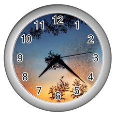 Hardest-frost-winter-cold-frozen Wall Clock (silver) by Amaryn4rt