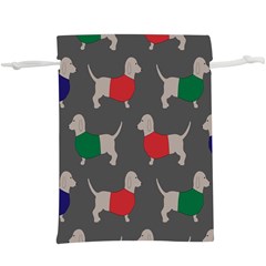 Cute Dachshund Dogs Wearing Jumpers Wallpaper Pattern Background Lightweight Drawstring Pouch (xl) by Amaryn4rt