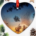 Hardest-frost-winter-cold-frozen Heart Ornament (Two Sides) Front