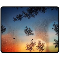 Hardest-frost-winter-cold-frozen Two Sides Fleece Blanket (medium) by Amaryn4rt