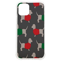 Cute Dachshund Dogs Wearing Jumpers Wallpaper Pattern Background Iphone 12/12 Pro Tpu Uv Print Case by Amaryn4rt