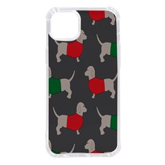 Cute Dachshund Dogs Wearing Jumpers Wallpaper Pattern Background Iphone 14 Plus Tpu Uv Print Case by Amaryn4rt