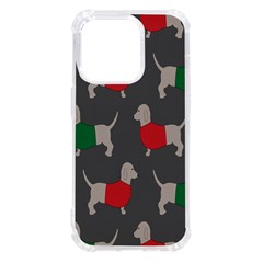 Cute Dachshund Dogs Wearing Jumpers Wallpaper Pattern Background Iphone 14 Pro Tpu Uv Print Case by Amaryn4rt