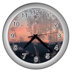 Hardest-frost-winter-cold-frozen Wall Clock (silver) by Amaryn4rt