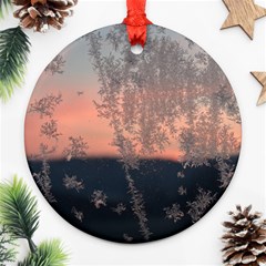 Hardest-frost-winter-cold-frozen Round Ornament (two Sides)