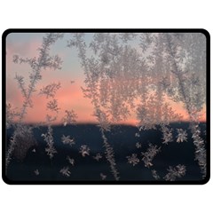 Hardest-frost-winter-cold-frozen Two Sides Fleece Blanket (large) by Amaryn4rt