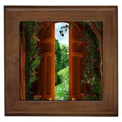 Beautiful World Entry Door Fantasy Framed Tile by Amaryn4rt