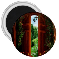 Beautiful World Entry Door Fantasy 3  Magnets by Amaryn4rt