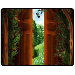 Beautiful World Entry Door Fantasy Fleece Blanket (medium) by Amaryn4rt