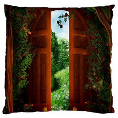 Beautiful World Entry Door Fantasy Large Cushion Case (two Sides) by Amaryn4rt