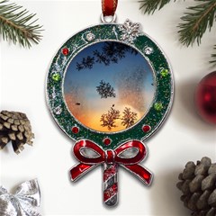 Hardest-frost-winter-cold-frozen Metal X mas Lollipop With Crystal Ornament by Amaryn4rt