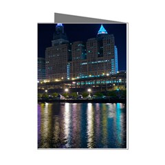 Cleveland Building City By Night Mini Greeting Cards (pkg Of 8) by Amaryn4rt