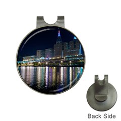 Cleveland Building City By Night Hat Clips With Golf Markers by Amaryn4rt