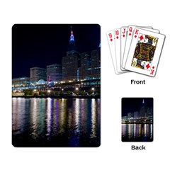 Cleveland Building City By Night Playing Cards Single Design (rectangle) by Amaryn4rt