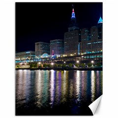 Cleveland Building City By Night Canvas 12  X 16  by Amaryn4rt