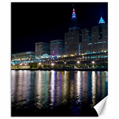 Cleveland Building City By Night Canvas 20  X 24  by Amaryn4rt