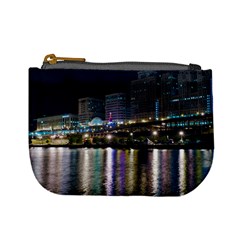 Cleveland Building City By Night Mini Coin Purse by Amaryn4rt