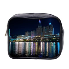 Cleveland Building City By Night Mini Toiletries Bag (two Sides) by Amaryn4rt