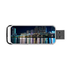 Cleveland Building City By Night Portable Usb Flash (one Side) by Amaryn4rt